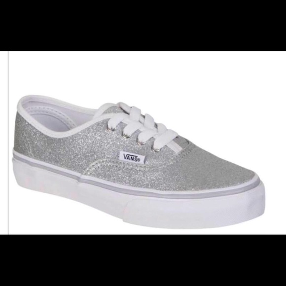 vans silver glitter shoes
